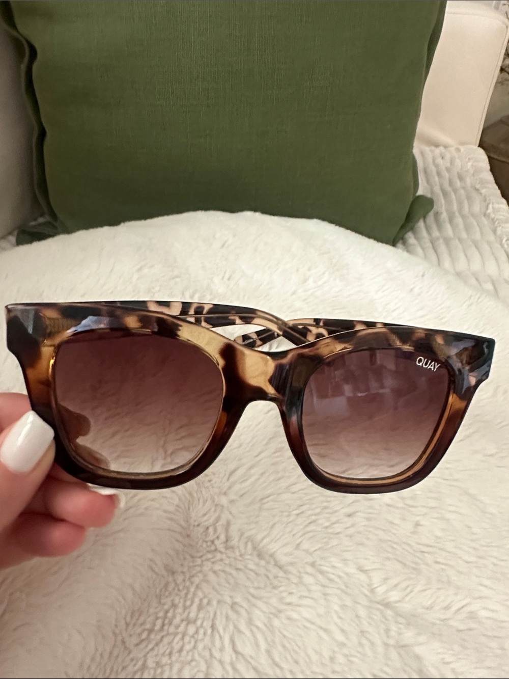 Quay Australia Tortoiseshell Cat Eye Sunglasses with Brown Gradient Lenses